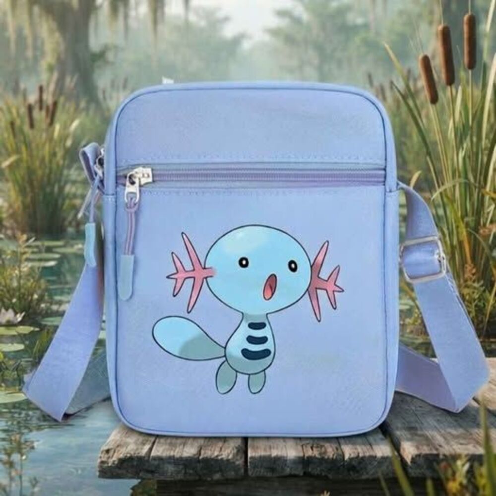 Cute Blue Paldean Wooper Pokémon Crossbody Bag - 7.9" x 5.9" Shoulder Bag